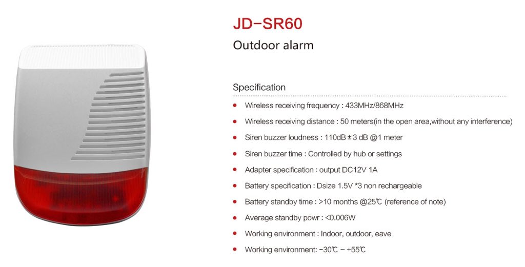 SwatowSu's tweet image. 433/868MHz wireless outdoor siren alarm