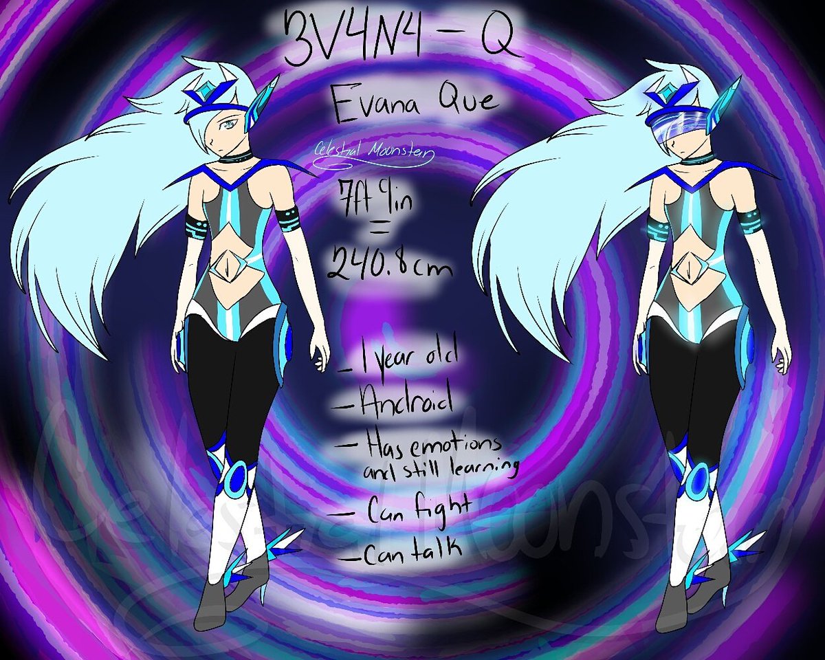 Celesty_Moon's tweet image. Evana Que~ 

She's a girl errr.. I forgot her eyelashes because I was more focused on her design. 😂😂

#anime #androidrobot #kawaii #robot