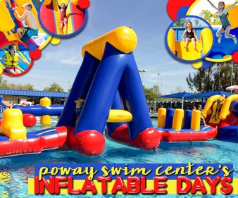 cityofpoway's tweet photo. Bounce on over to the #PowaySwimCenter for #InflatableDays! 4:30pm or 5:30pm Tues/Thurs. $5 - Residents. $7 - Non-res. https://t.co/qpE1y92ykS