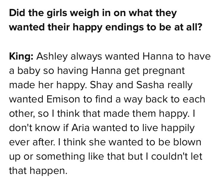 DeadLittleLiars's tweet photo. All of the girls wanted happy endings, but not Aria, she wanted to be blown up 😂😂😂
#PLL #PrettyLittleLiars https://t.co/zXhzDLoc7a