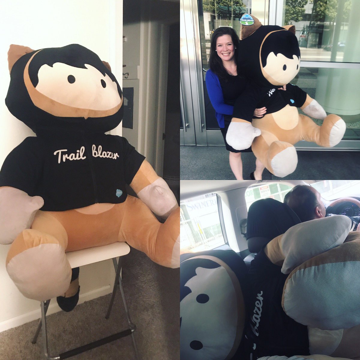 andreatarrell's tweet photo. So...how exactly does one transport a human sized Astro doll? #salesforceproblems #astro #salesforce #tdx17 #tdx2017 #trailheadx https://t.co/ibK8G54hEA