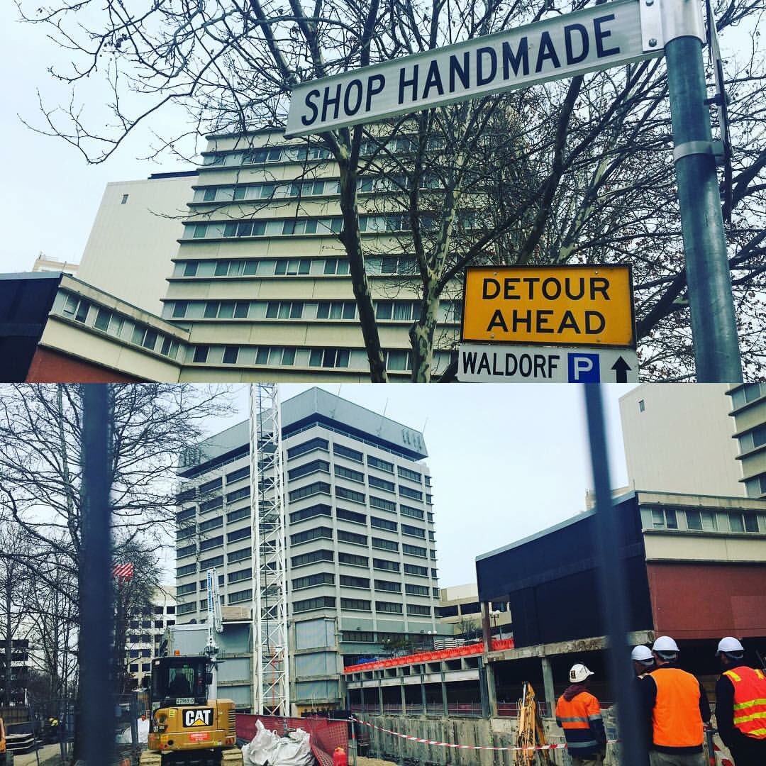locallardercbr's tweet photo. Remember Shop Handmade? The sign is still there, but sadly the building is gone. Lucky you can still buy local #thelocallarderonline https://t.co/WsZPfLXehk