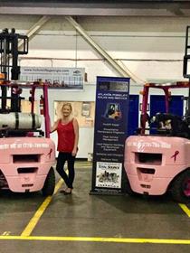 Forkliftaction's tweet photo. UNITED STATES: Pink forklifts drive awareness of breast cancer
https://t.co/7wqMgyM68e 
@AtlantaForklift #charity #fundraiser https://t.co/wjJVCiRrD8