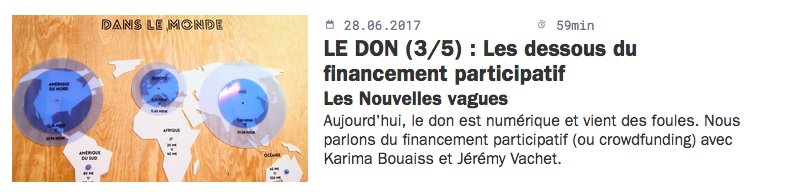 Les dessous du financement participatif #crowdfunding @alptis <a href="/franceculture/">France Culture</a> bit.ly/2t4hlw2