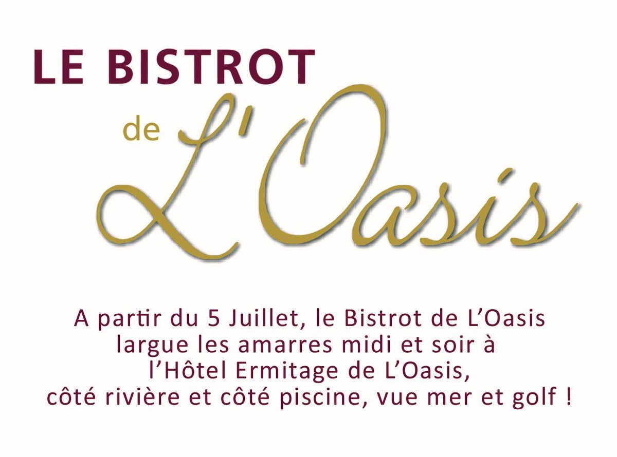 oasisraimbault's tweet photo. **** SAVE THE DATE ****
J-6 avant l’ouverture du Bistrot de l’Oasis à l’Hôtel Ermitage de l’Oasis ! @DomaineBarbossi https://t.co/9DB4dJXk0l