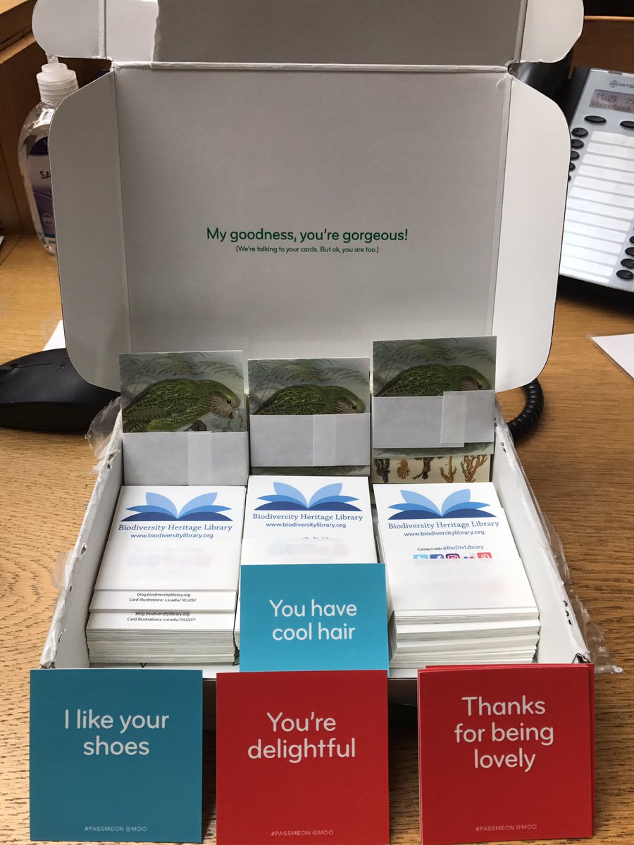 NHM_Library's tweet image. Getting new batches of @BioDivLibrary cards always puts a smile on our face. A printer with a sense of humour! #feelthelove #simpletouch