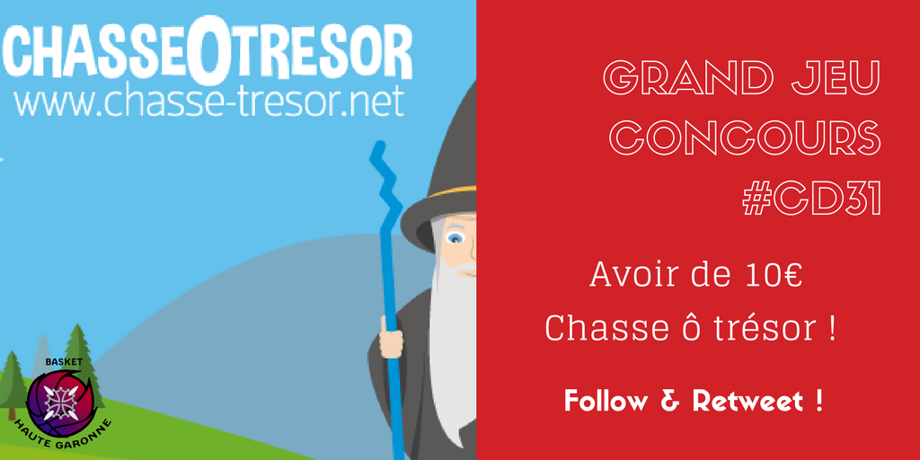 Comitebasket31's tweet photo. 🎁[Grand Jeu-Concours ] #2
Follow et Retweet @Comitebasket31 afin de gagner un bon de 10€ @chasseOtresor ! #JeuConcours #jeu #CONCOURS https://t.co/wOyIfHIDEe