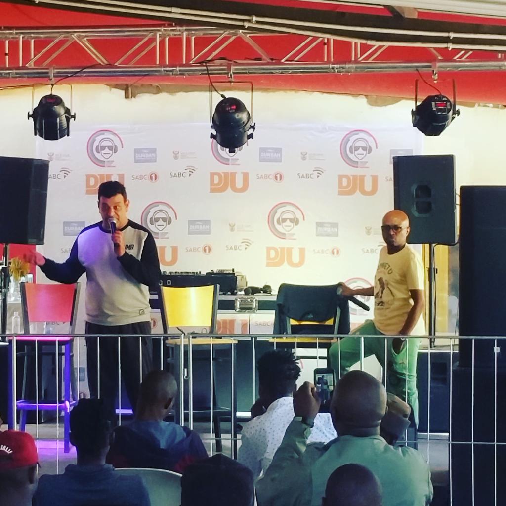 SpeechUmlangeni's tweet photo. ☼,,, @djchristossa and @VinnyDaVinci sharing their knowledge on "The Art of Djing".
#DJUSAMC #DJU #MusicConference #DurbanJulyWeekend https://t.co/DUYt2r5jjf
