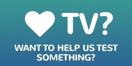 watchingwith's tweet photo. We're looking for some early testers, that love TV as much as we do. Find out more at https://t.co/no9pZU9Dls https://t.co/HcH7zrJ78Q