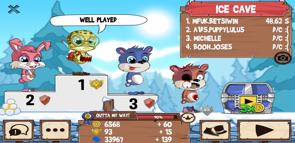 Kingme75's tweet photo. Well played! Lol. #funrun2 #Puppylulu5 #Michelle #jose5 https://t.co/JNSNO9aX43