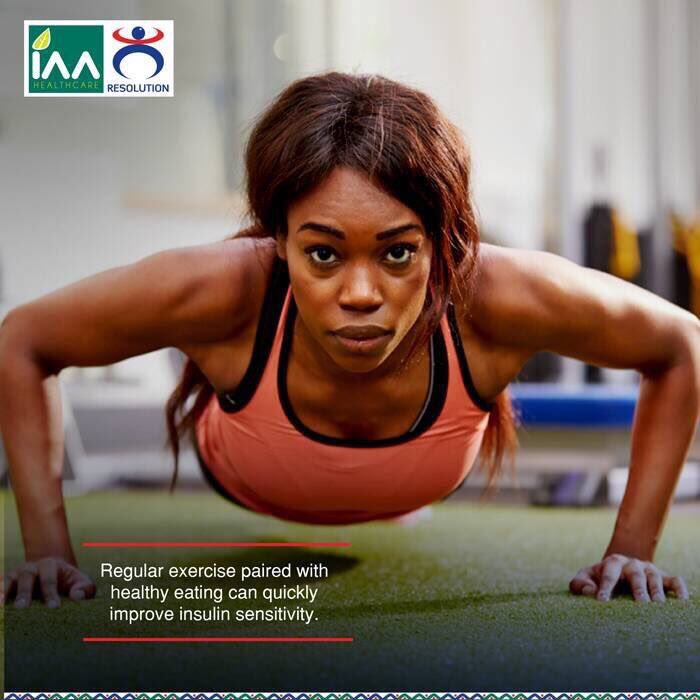 IAAResolution's tweet photo. Regular exercise paired with healthful eating can quickly improve insulin sensitivity. https://t.co/UmZLS0AVqO
