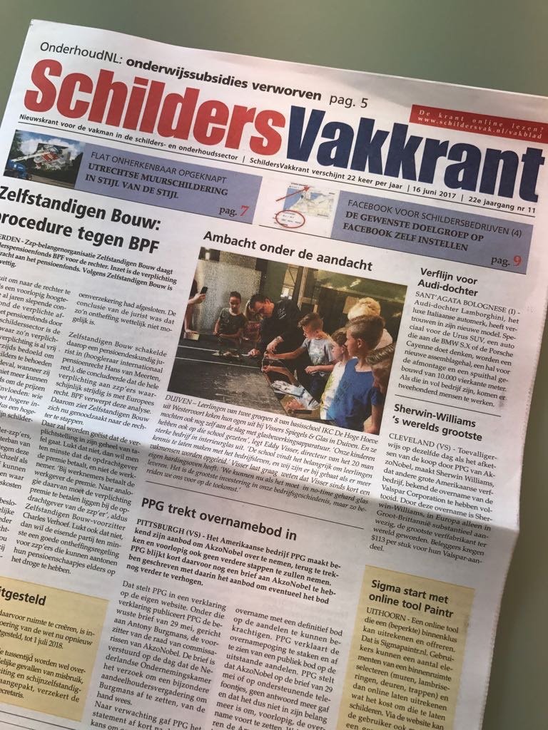 Een mooi stukje in <a href="/schilderskrant/">SchildersVakkrant</a> over het bezoek van IKC De Hoge Hoeve leerlingen. Het was een geweldige dag met deze enthousiaste kids!