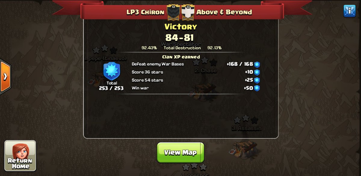 LP3CHIRON's tweet photo. Great war!!
 @AboveBeyondCoC https://t.co/ZWPsKPJD5s