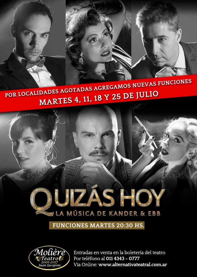 🎵 #UltimoMomento A pedido del púbico: ¡¡Agregamos Funciones!! 🎵 MARTES 5 - 11 - 18 Y 25 DE JULIO🔸Comprá tu entrada bit.ly/QuizasHoy