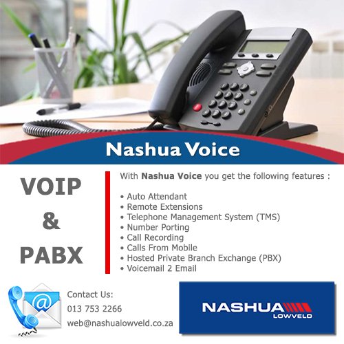 Nashua_Lowveld's tweet image. Nashua Voice - Fibre &amp;amp; Cloud Communication for you. Nashua Lowveld- We provide #PABX #VOIP #BusinessCommunicationSolutions Phone 013-7532266