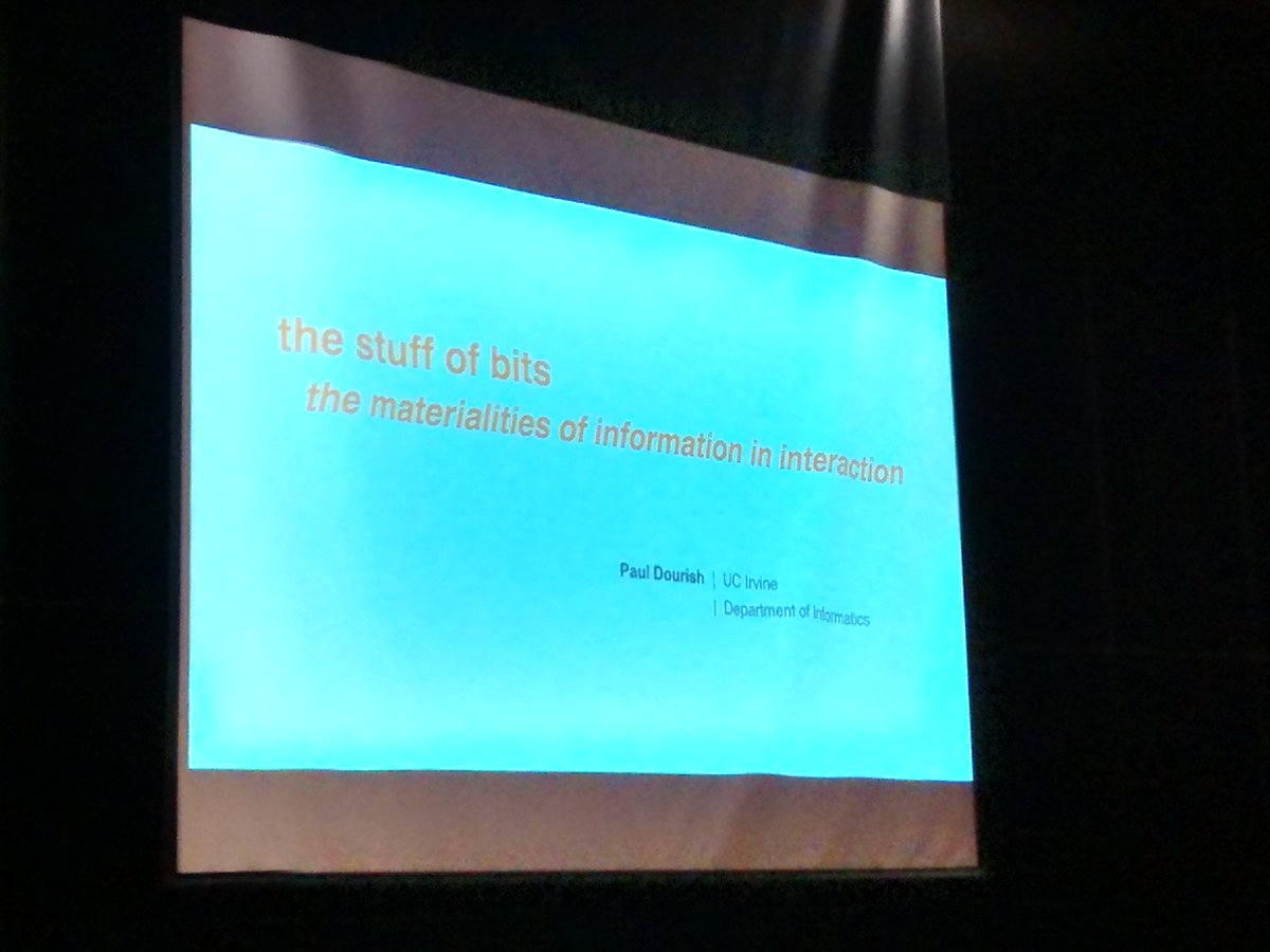 EICSconf's tweet photo. Last day of #eics2017 starting with the keynote
The Stuff of Bits: Exploring the Materialities of Information in Interaction
Paul Dourish https://t.co/R3BvfEzN8I