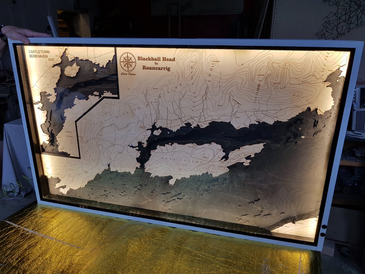 Our first black and white chart, lit with internal LEDs. Ready to be installed today! What do you think? #excited #chartdatum #IrishMade