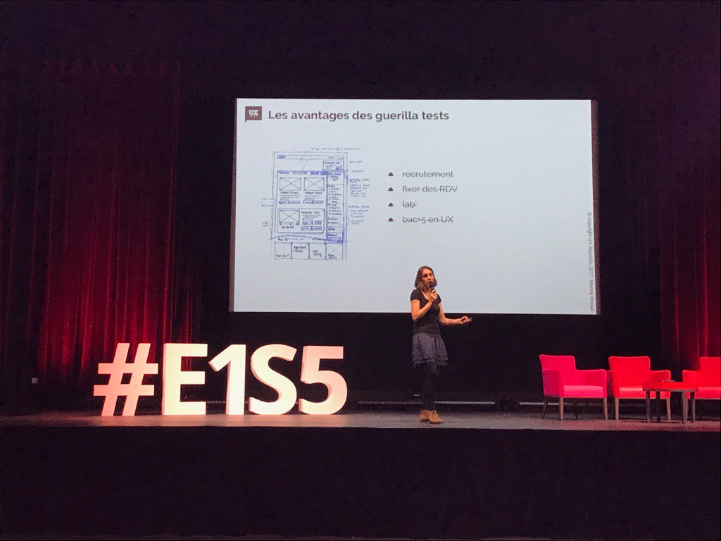 AnnePedroFr's tweet photo. #guerillatesting : pas besoin d'avoir deux semaines disponibles ! @MarinaWiesel @UXRepublic @E1_conference https://t.co/xMs3kJeIT7