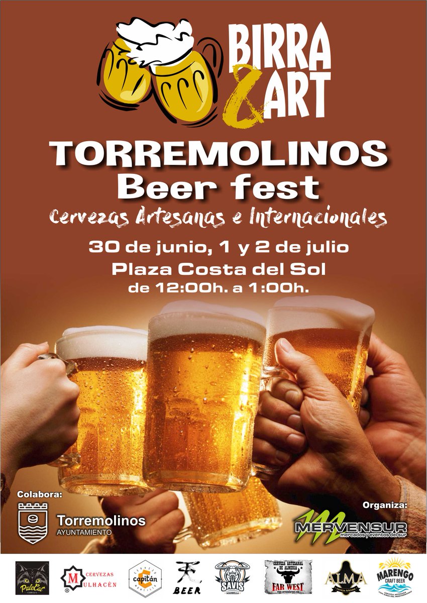 BEERFEST_CS's tweet photo. ¿Aficionad@ a la 🍻 | 30 Jun. a 2 Jul.| #Beerfest #Torremolinos |#CraftBeer+#Gastronomia+#conciertos https://t.co/STw8q7riQ4 @Torremolinos_on https://t.co/GirLOzZZWL