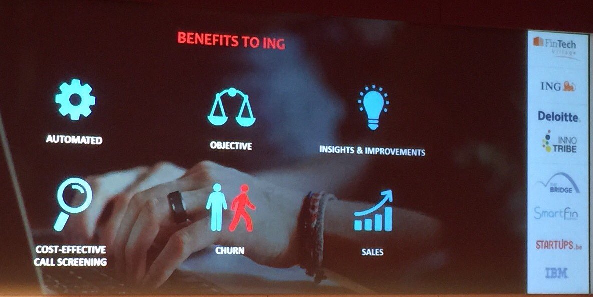FrankPlehiers's tweet photo. Inspiring pitch of @BeyondVerbal at the ING Fintech Village. Permanently customer satisfaction monitoring and improvement. #ING #Fintech https://t.co/o6QYg5no70
