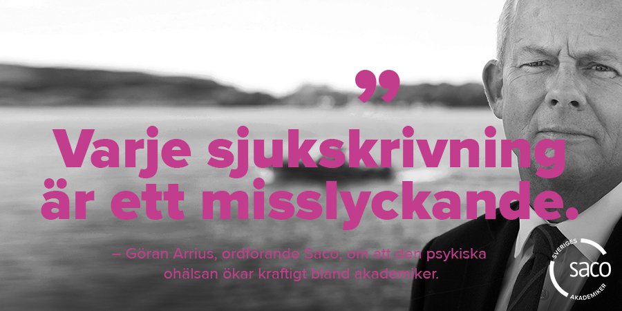 Akademikerna's tweet photo. Vi kan inte acceptera att människor går sönder på jobbet. Varje sjukskrivning är ett misslyckande. Läs mer här: https://t.co/U04GFFUd7E https://t.co/E8yEo0TnPO