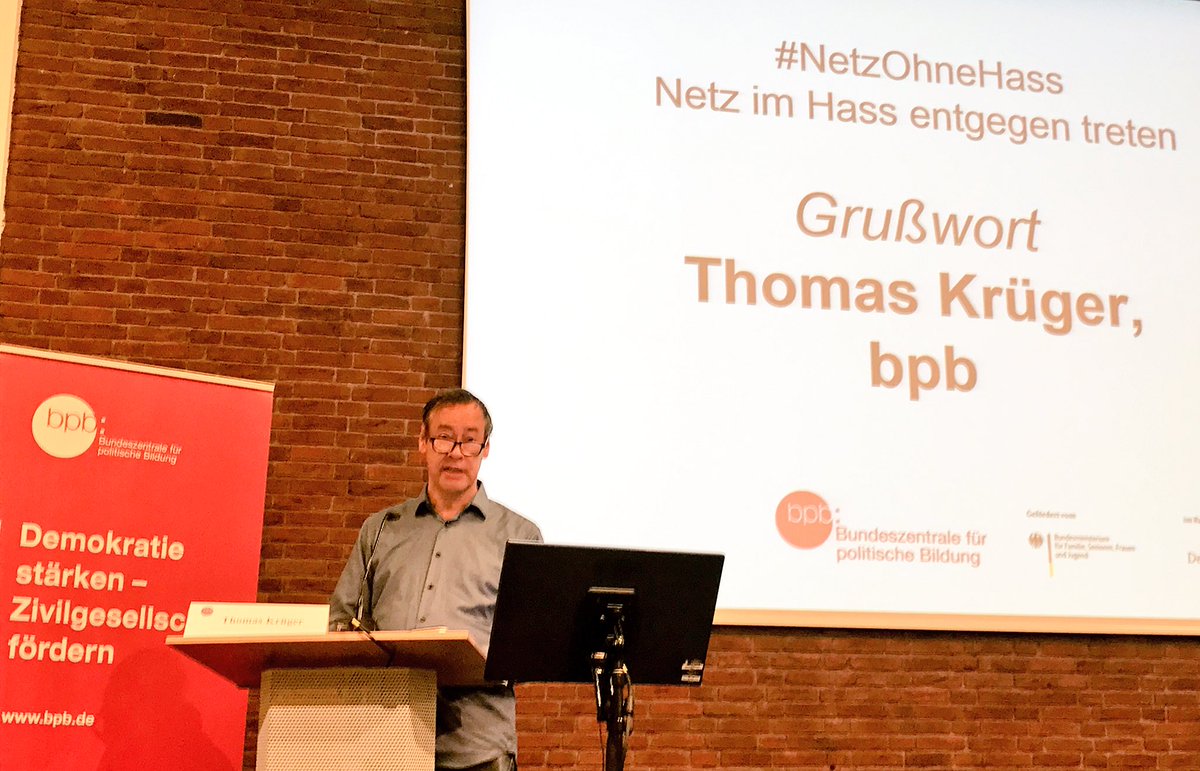 Bpb-Präsident Thomas Krüger auf der Tagung #NetzphneHass