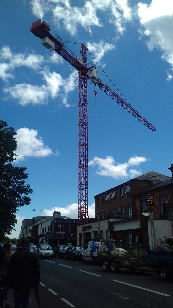 LawrenceandLong's tweet photo. Contractor's tower crane erected to our Dublin hotel site. Driver's cabin looks a bit on the high side for the site Architect to visit :-) https://t.co/OCgz9xewmy