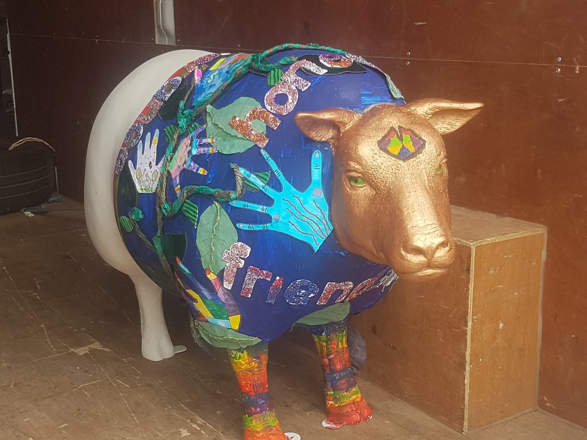 And here's sheep no 3 ready to sail across the Solent. created by the amazing Arreton St George Primary School. #EweMatter. <a href="/wightlinkferry/">Wightlink Ferries</a>