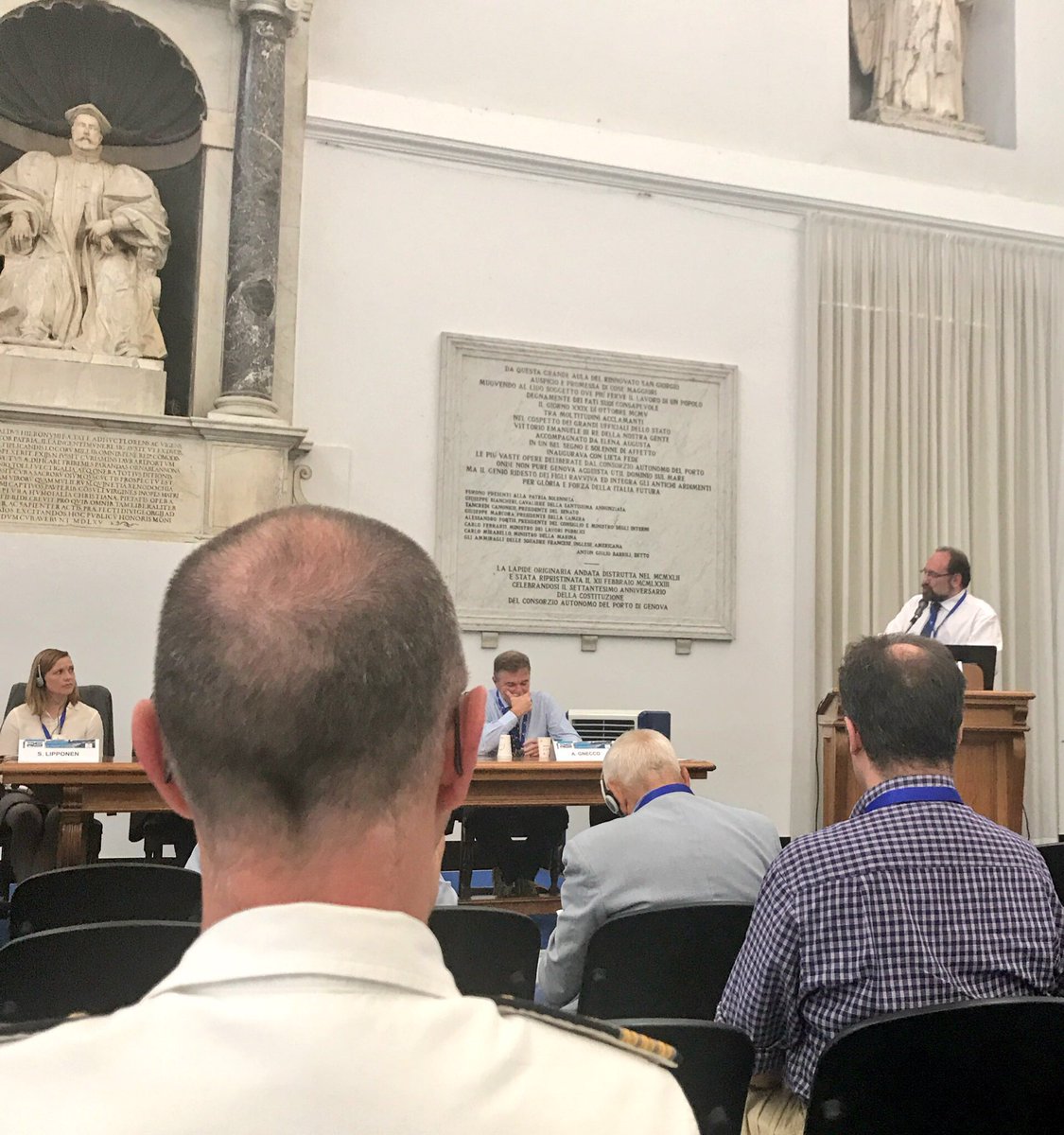 GNVtraghetti's tweet image. Antonio Campagnuolo,Marine Operations Director GNV al P&amp;amp;STech della #shippingweek #Genova "Ad agosto presenteremo procedura certificazione"
