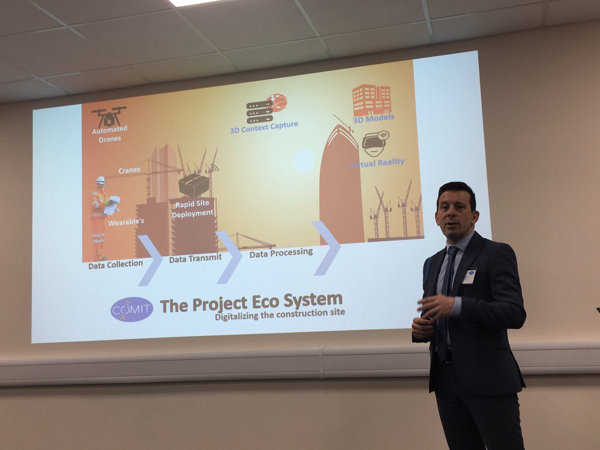 ComitProjects's tweet photo. Chair Tony Shooter presents the technology areas within the Project Eco System #COMITDAY https://t.co/yWs07YNs0D