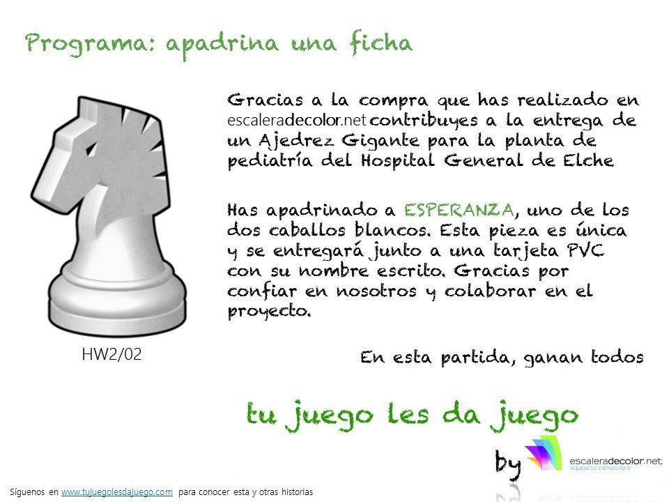 escaleradecolor's tweet photo. #FelizJueves porque tenemos un nuevo padrino en "Apadrina Una Ficha"! Esta vez, el caballo blanco se llamará ESPERANZA!!! #tujuegolesdajuego https://t.co/2gleI9NPyo
