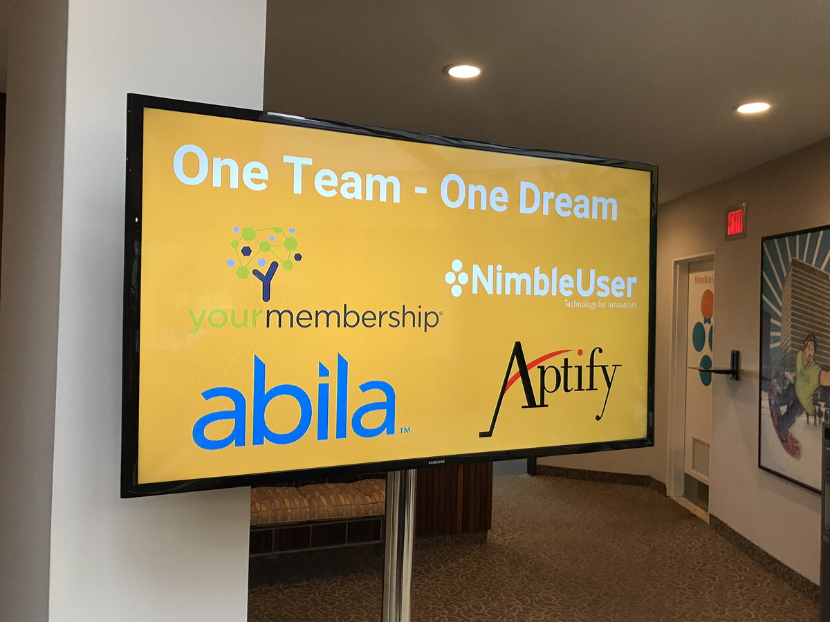 meleaguilbault's tweet photo. What a great week spending time with the new #CommunityBrands family at #NimbleUser and #Abila. See you all soon! #YM #Aptify #AssnChat 🎉🎉🎉🎉 https://t.co/W9BIIRkSiA