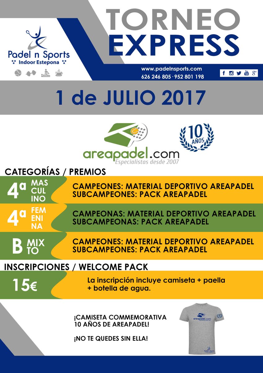 Celebramos 10 años de <a href="/areapadelcom/">areapadel.com</a>  con un #torneo de #padel express!! #Estepona #Marbella #Manilva #Casares #Sotogrande