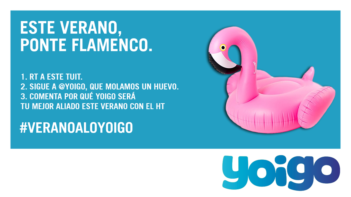 yoigo's tweet photo. ☀️CONCURSO Nº7☀️ 
 
Este flamenco va directo a la playa o a la piscina. Por rumba o por bulerías. 💃😜
 
#VeranoALoYoigo https://t.co/JpO9oWQslk