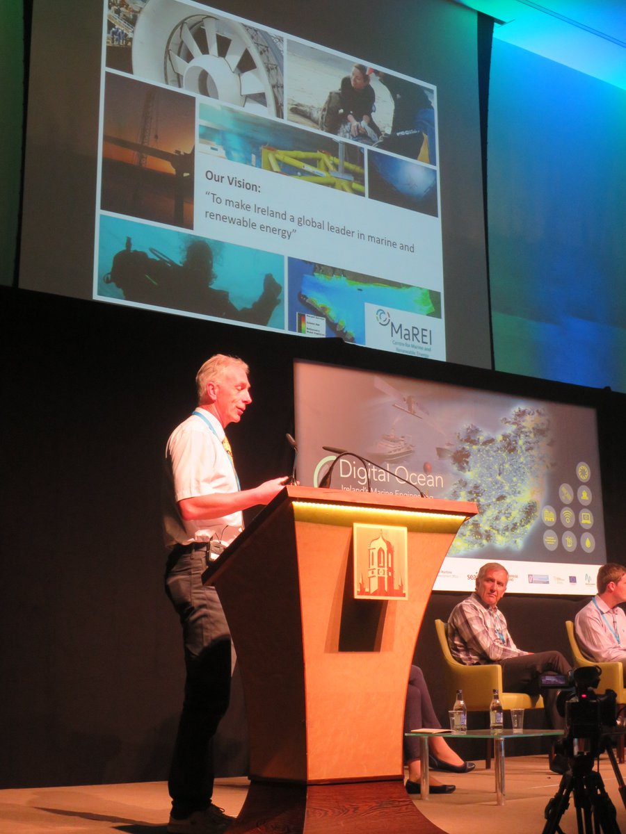 SmartOceanIrl's tweet photo. John Ringwood speaking about @MaREIcentre and the consolidation of #marine expertise in Ireland #DigitalOcean https://t.co/tJkdfMVLHR