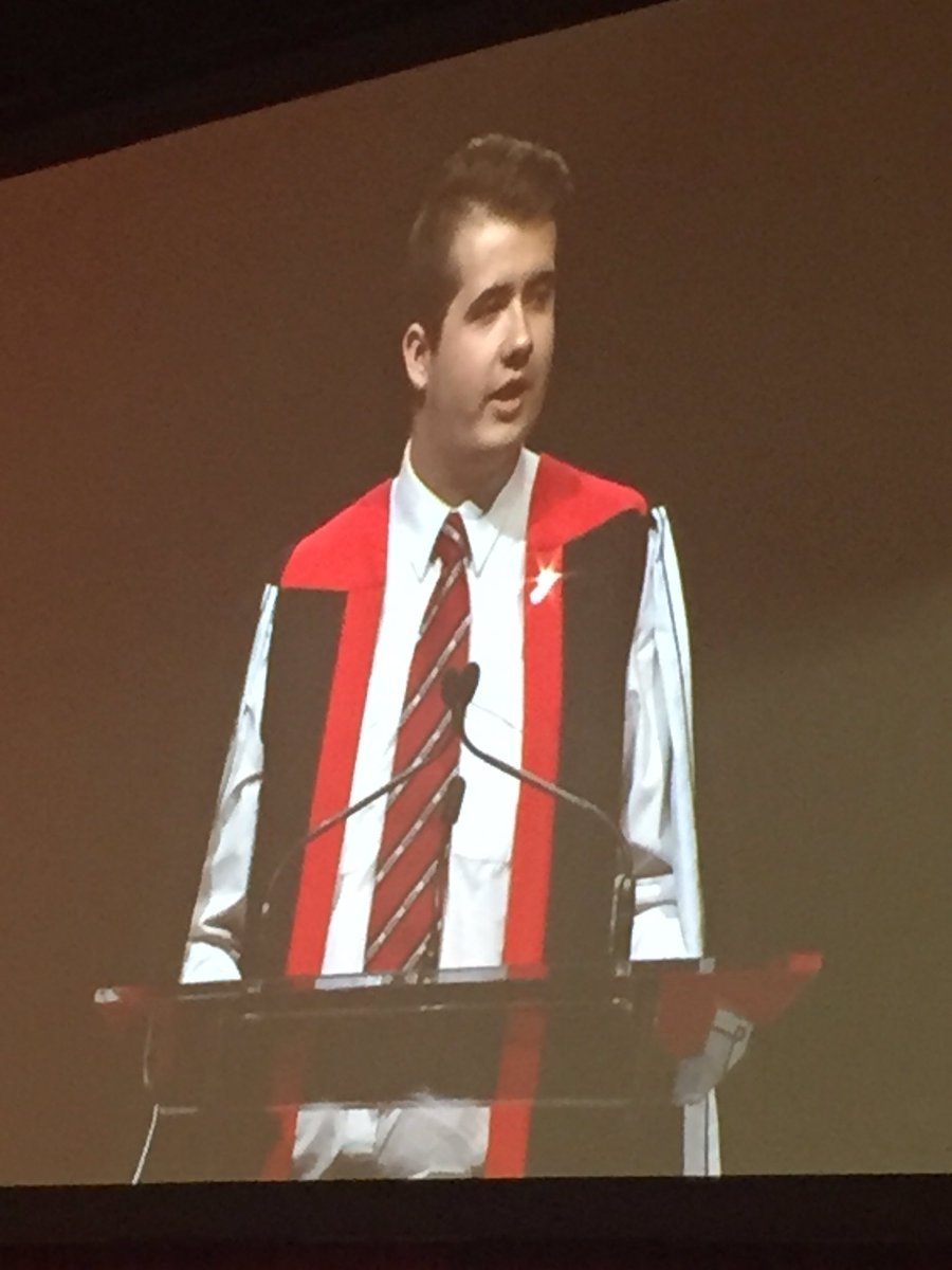 SimplyDunn11's tweet photo. Valedictorian Tyler James Forrester at the #senecagrad2017. #SenecaProud https://t.co/92TIaGsAlP