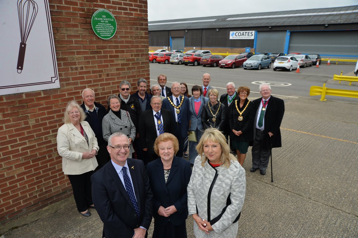 We've honoured Jet engine pioneer Sir Frank Whittle today with green plaque at site of his former workshop in Lutterworth