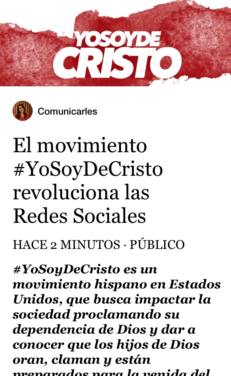 Comunicarles's tweet photo. Te invito a leer la nota en #facebook #Comunicarles #Yosoydecristo revoluciona las #RedesSociales #@Poetadelciel0 https://t.co/HPAawo1z5W