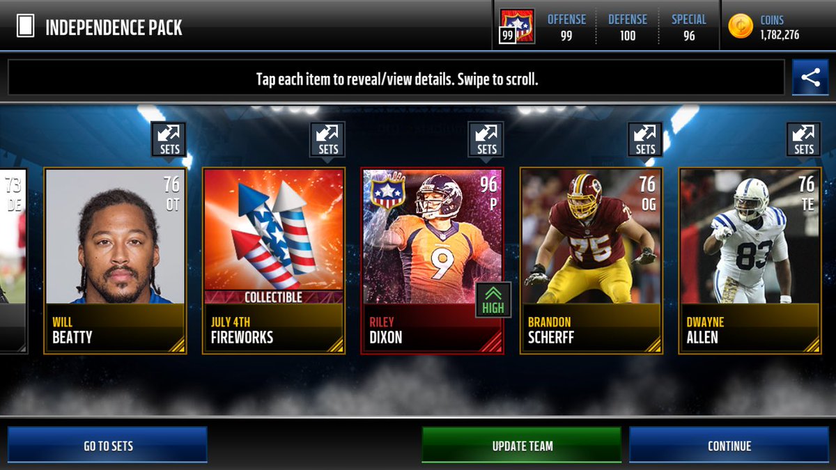 theMADmobiler's tweet photo. Already pulling the fire in the Fourth of July promo! 🔥🔥 @MMSLAY @EAMaddenMobile #MaddenMobile #4thofJuly 🎆🎇 https://t.co/FpPe3hHN7W