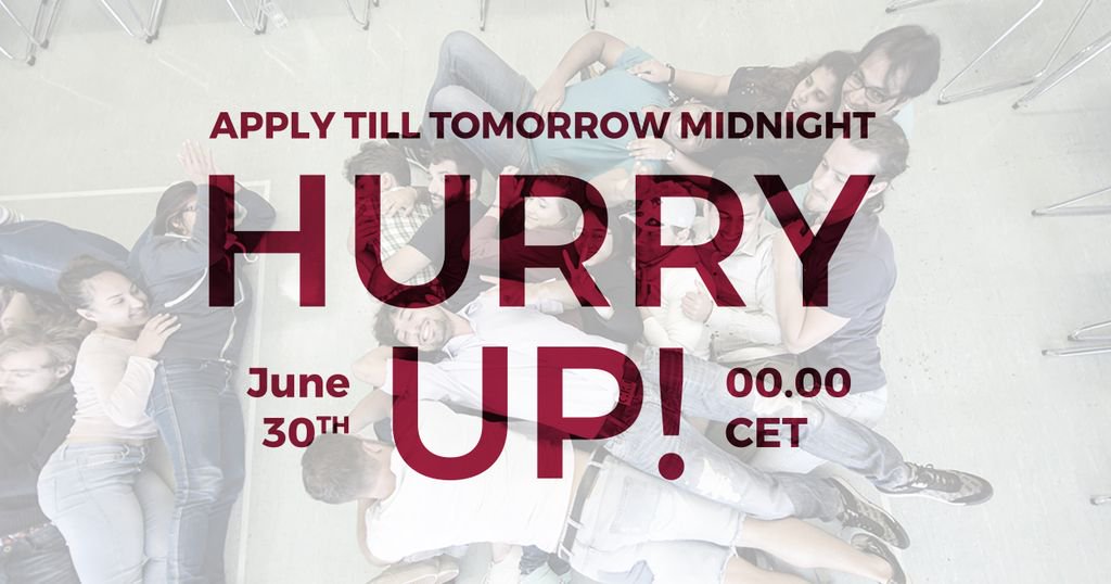 CreaAcademy's tweet photo. Hurry up! You still have time until midnight of tomorrow night for #crea17 #summeracademy! 
Apply now on https://t.co/N339ZfOihN https://t.co/irBgxDF3Sb