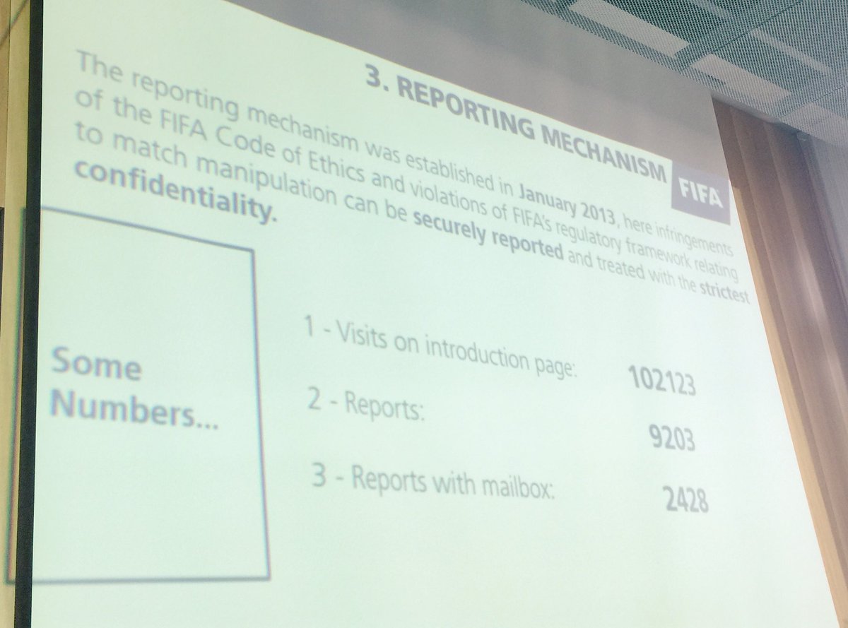 d_mavromati's tweet photo. #FIFA Head of Ethics J. Rodriguez: 9203 reports of FCE violations since Jan 2013
@WISLaw_ Lunch Talk in Zurich 🇨🇭
#ReportingMechanism https://t.co/72THZvIIRw