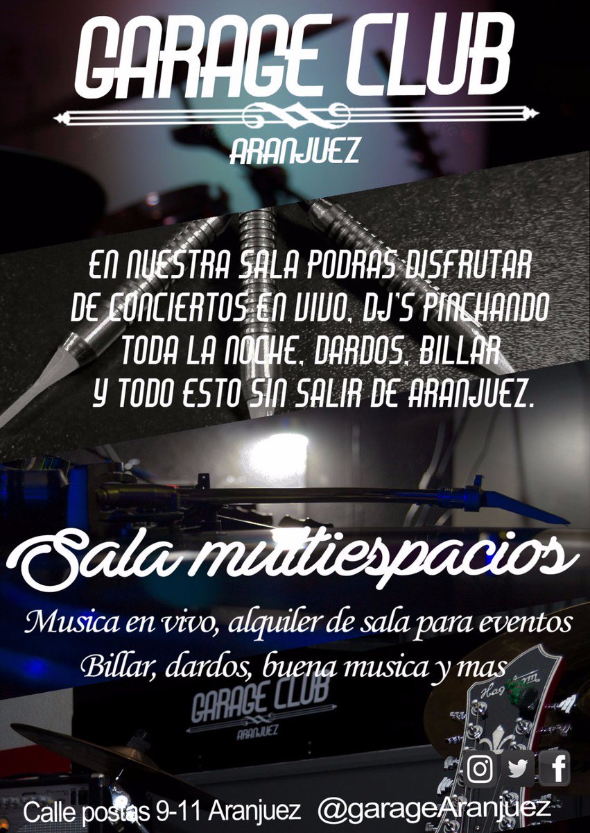 ¿Tenéis un evento en puerta y no sabéis donde celebrarlo? en #GarageClub ofrecemos nuestra sala para tus eventos, solo debeis contactarnos!