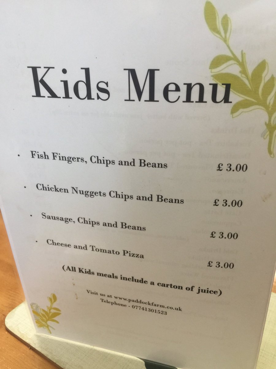 The kids will love our home cooked menu and all meals are just £3 which includes a carton of juice.