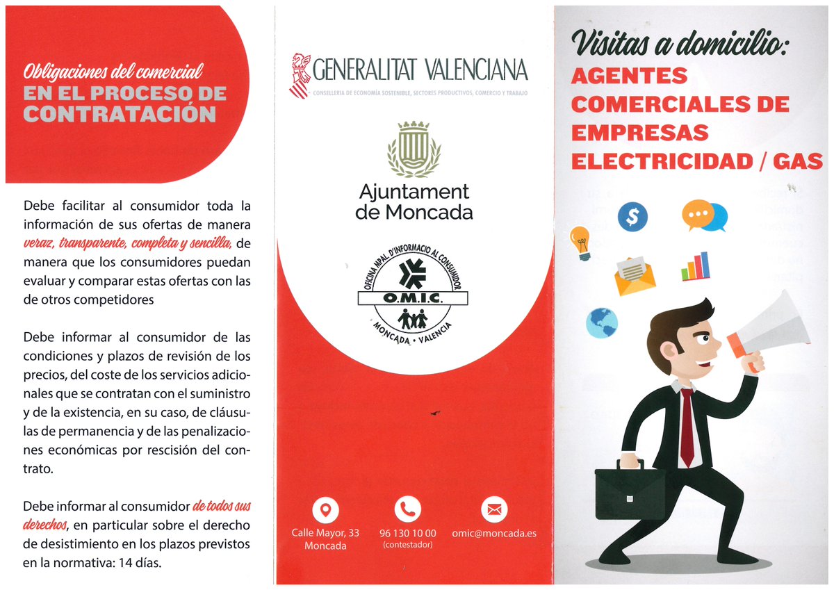 OMICMoncada's tweet photo. L´OMIC iNFORMA: Visitas a domicilio de agentes comerciales de electricidad/gas. Recomendaciones al consumidor https://t.co/4CSpXnI2sJ