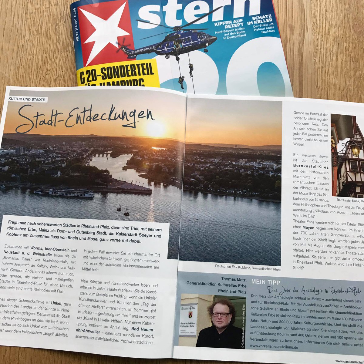 shapefruit's tweet photo. Diese Woche im neuen @sternde : „Der G20-Gipfel in Hamburg“ und die von uns entwickelte Beilage von @RLP_Tourismus #print https://t.co/fDFdu309gU