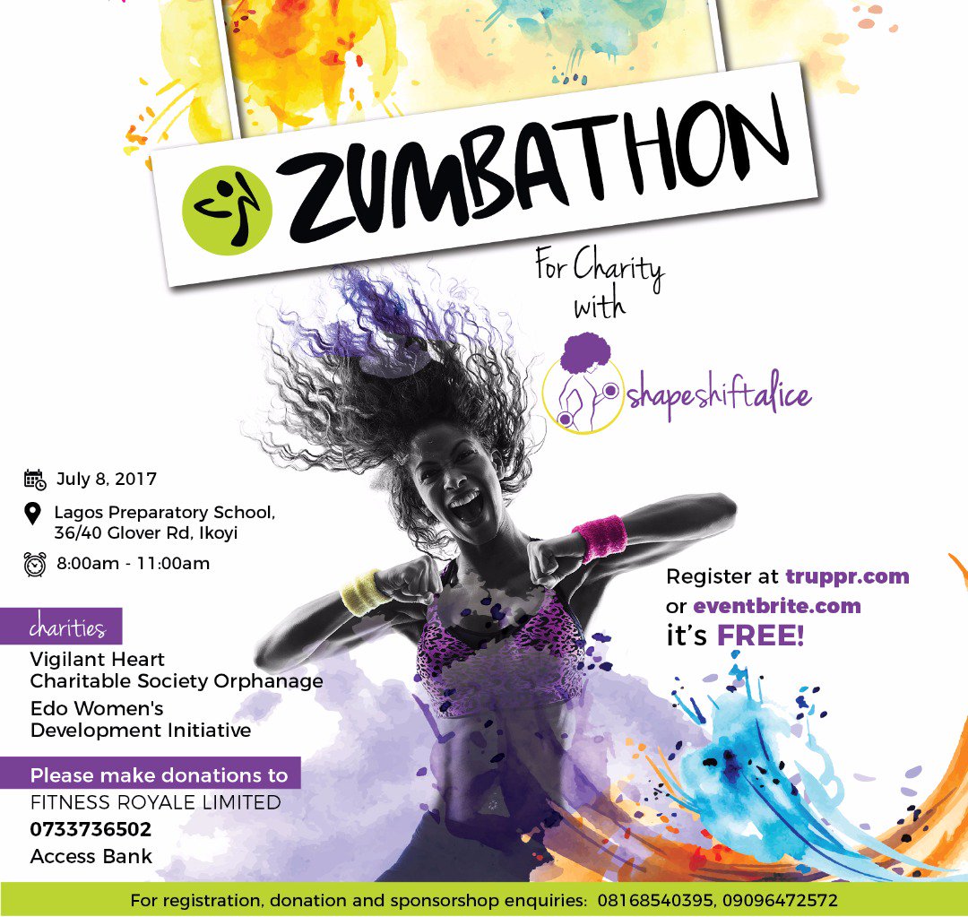 ShapeshiftAlice's tweet photo. Get fit, dance #Zumba for free &amp; burn those calories for a cause! Sign up now @ https://t.co/oDVtL4g5RW … #ZumbathonforCharity #ZumbaFitness https://t.co/fUI9AdocXe