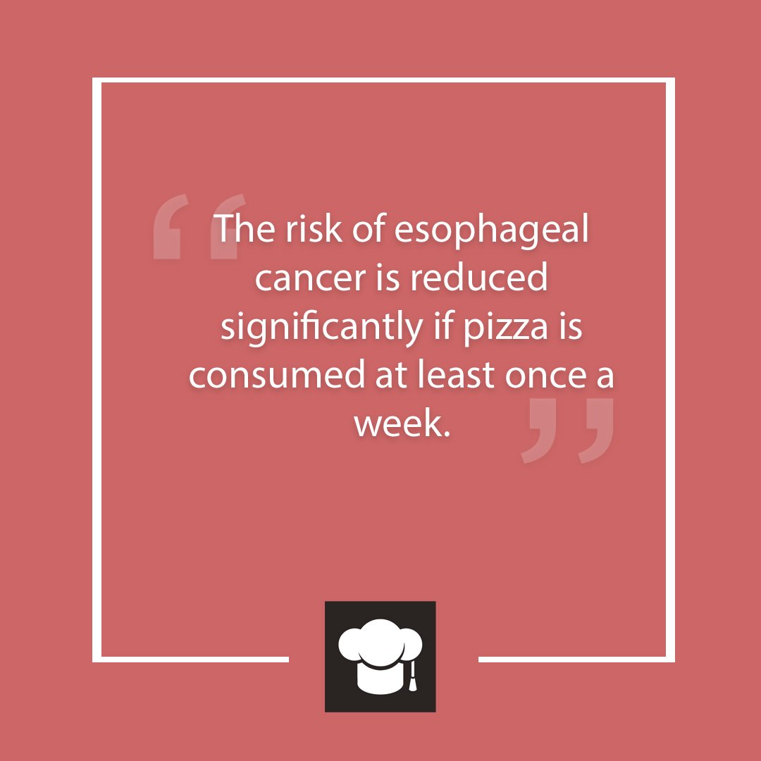 PizzaScuola's tweet photo. The risk of esophageal cancer is reduced significantly if pizza is consumed at least once a week. 😳 🍕 https://t.co/MaE8LXjNR8