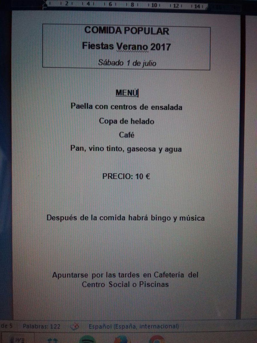 JaranaFres's tweet photo. Adjuntamos cartel para todo aquel que quiera apuntarse a la comida popular! https://t.co/MVWt2pAl5W