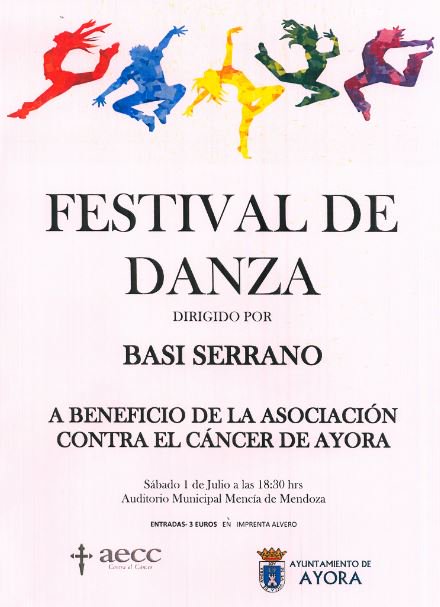 Festival benéfico de danza a favor de la AECC de #Ayora - Sab 1 Julio a las 18:30 horas. +info: ayora.es/ayuntamiento/i…