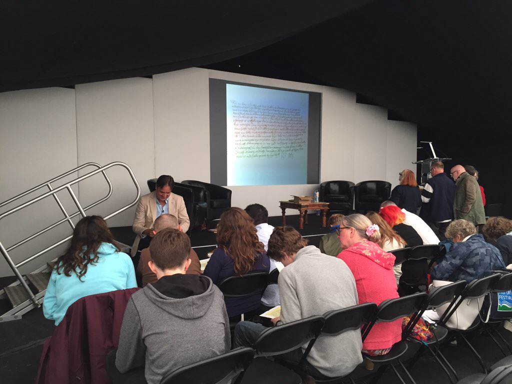 ChalkeFestival's tweet photo. Working hard! At the #historymasterclass @TheHistoryMC #cvhf #amazinghistory https://t.co/C1NfSDe9xP